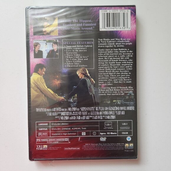 Sleepless In Seattle 10th Anniversary DVD Tom Hanks Meg Ryan New Sealed Romantic - Picture 3 of 5